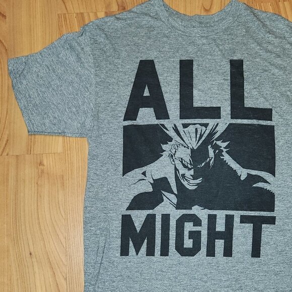 My Hero Academia Men's Medium All Might T Shirt, Gray - Funimation Tee - Picture 3 of 7